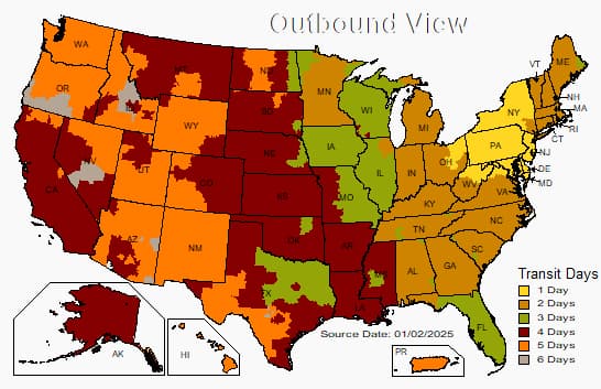UPS Ground Map