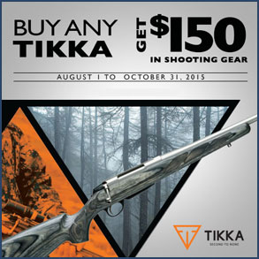 Buy Any Tikka - Get $150 in Shooting Gear!
